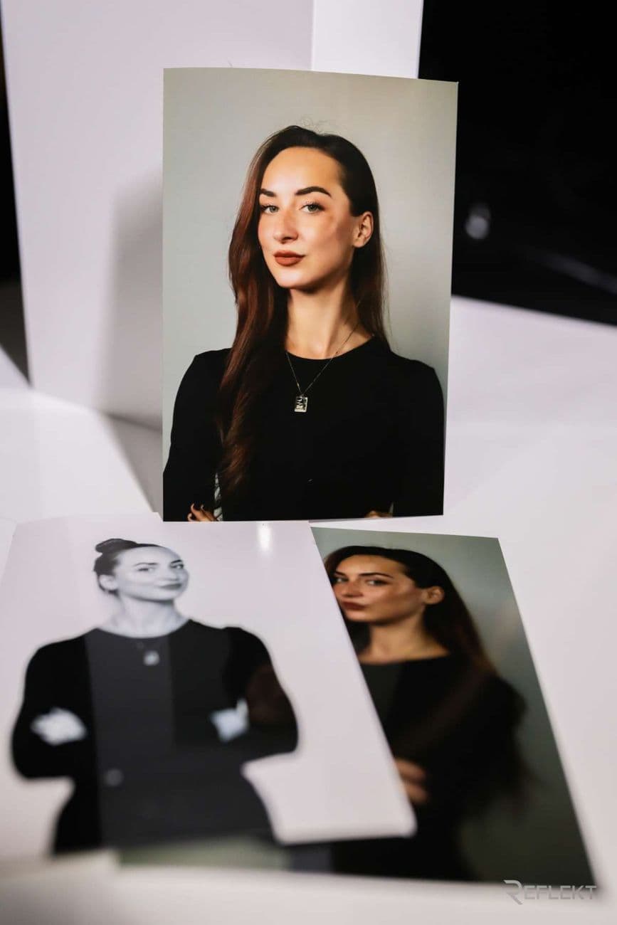 Studio-grade headshot prints from the AI headshot photo booth