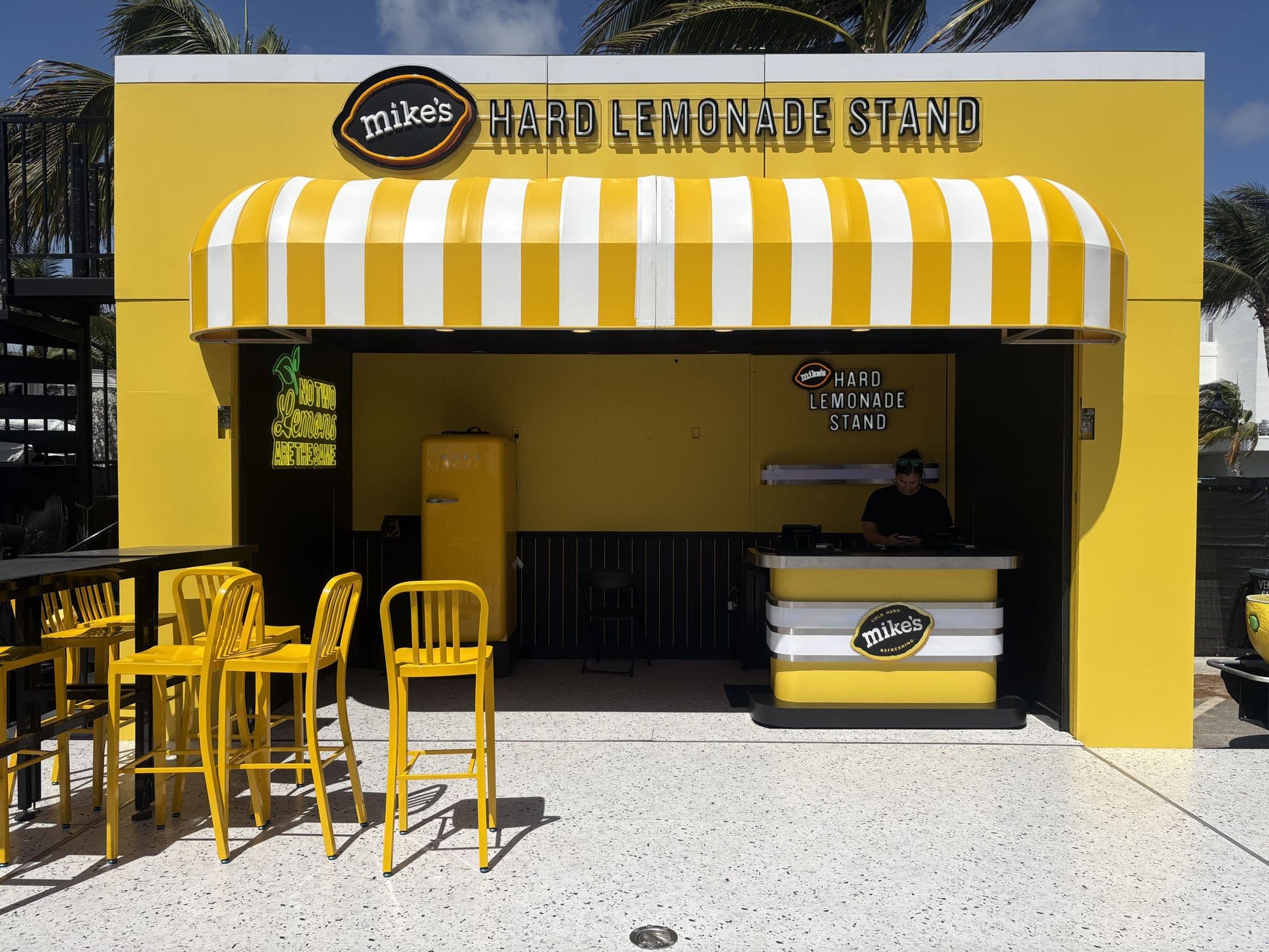 Mike's Hard Lemonade Stand custom photo booth activation built by Reflekt at Tortuga Music Festival